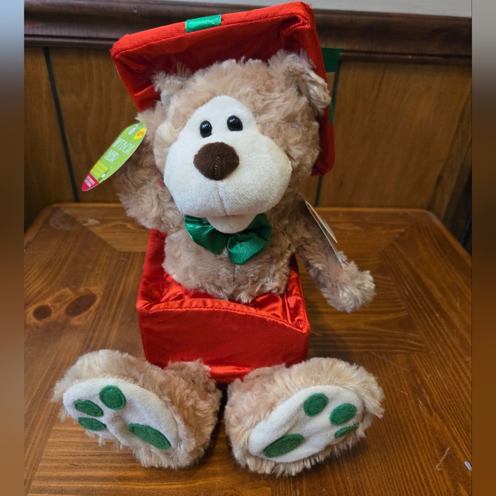 Animated Sound N Light Plush Bear in Red Gift Box